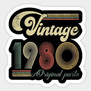 Retro Vintage 1980 44th Birthday Gift Men Women 44 Years Old Sticker